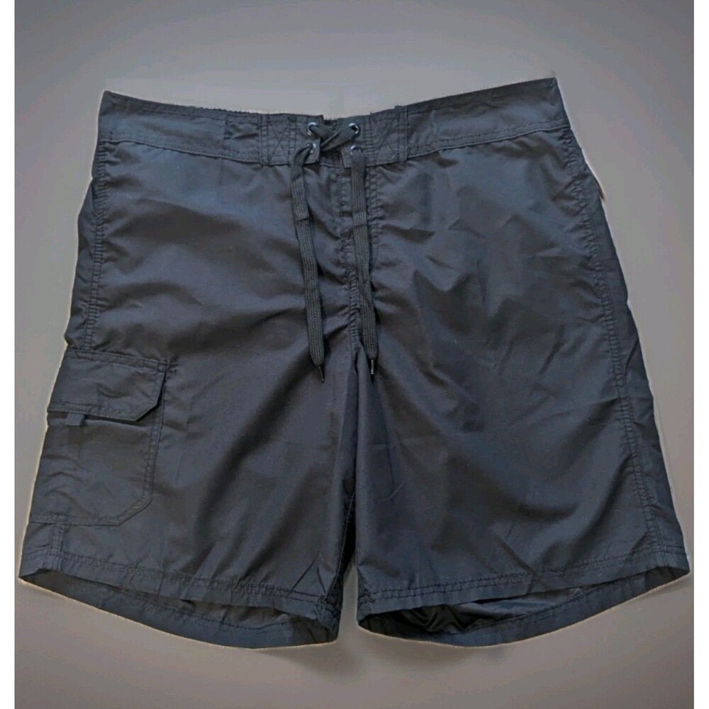 Kanu Surf Board Shorts Swim Bottoms Easy Close Black Size 1X